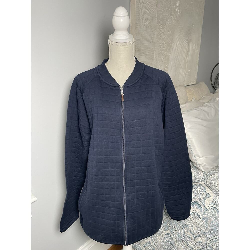 Barbour Quilted Jacket Mens XXL Navy Blue Full Zip Lightweight Cotton